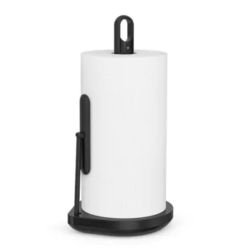 simplehuman Paper Towel Holder with Spray Pump Black Stainless Steel