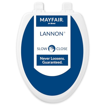 Mayfair Lannon Toilet Seat - Heavy Duty Wood, Slow Close, Easy Install