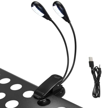 DkOvn Rechargeable Music Stand Light, 1 Pack Music Stand Light with USB, 8 LED Book Lamp for Reading...