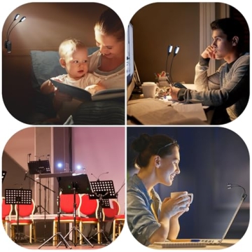 DkOvn Rechargeable Music Stand Light, 1 Pack Music Stand Light with USB, 8 LED Book Lamp for Reading, Playing Musical Instruments(1 Pack Light)