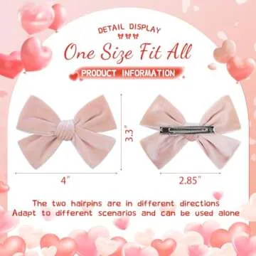 Velvet Hair Bows Alligator Clips for Girls Pink Bow Clip for Hair Bowknot Alligator Barrettes Baby Girls Hair Accessories Pink Bows Toddlers Kids
