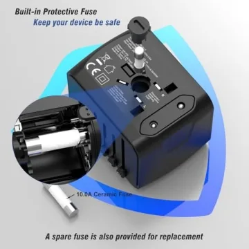 SAUNORCH Universal Travel Power Adapter with USB Ports