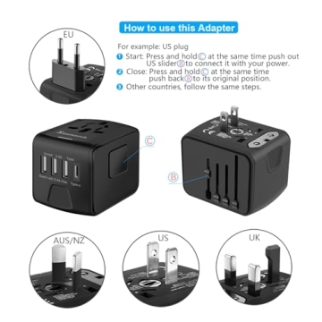 SAUNORCH Universal Travel Power Adapter with USB Ports