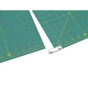 OLFA 35" x 70" Connecting Grid Rotary Cutting Mat Set (RM-CLIPS/3) - Self Healing Double Sided 35x70 Inch Cutting Mat with Grid for Fabric & Sewing, Designed for Use with Rotary Cutters (Green)