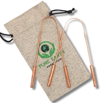 Pure Copper Tongue Scraper for Adults and Kids - Durable Tongue Scraper Copper - Tough Scraper Oral ...