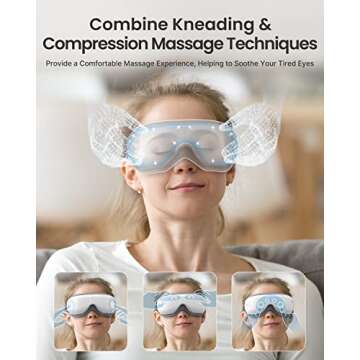 RENPHO FSA/HSA Eligible Eye Massager with App Control, Face Massager for Migraine Relief, Sleep Eye Mask Massage Setting with DIY Mode, Eye Care for Eye Strain, Dry Eye, Birthday Gifts