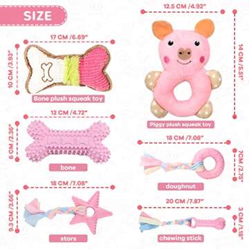 XGDMEIL 6 Pack Puppy Teething Chew Toys for Small Dogs