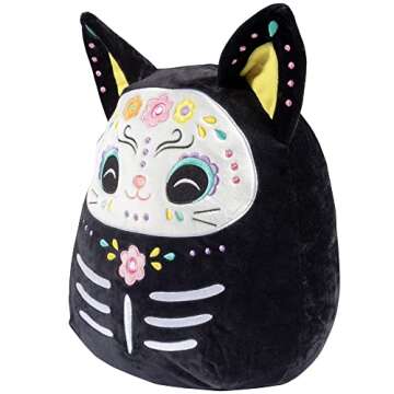 Squishmallows Original 12-Inch Zelina Day of The Dead Cat - Official Jazwares Plush - Collectible Soft & Squishy Kitty Stuffed Animal Toy - Add to Your Squad - Gift for Kids, Girls & Boys