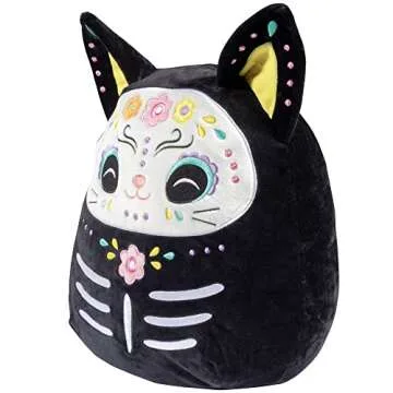 Squishmallows Original 12-Inch Zelina Day of The Dead Cat - Official Jazwares Plush - Collectible Soft & Squishy Kitty Stuffed Animal Toy - Add to Your Squad - Gift for Kids, Girls & Boys