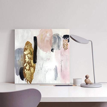 Framed Pink Abstract Wall Art for Modern Home Decor