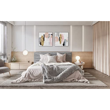 Framed Pink Abstract Wall Art for Modern Home Decor