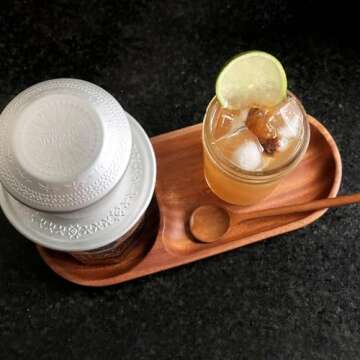 VieWood Wood Serving Tray, 2-Compartment Wood Platters, Wooden Plates for Drinks, Cupcakes, Sushi, Food and Home Decor Decorative Coffee Tea Platter