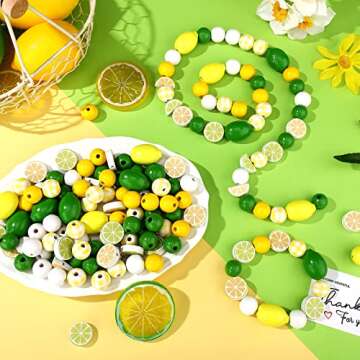 200 Lemon Wooden Beads for Vibrant Jewelry Making