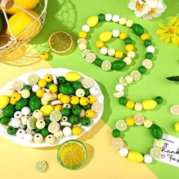 200 Lemon Wooden Beads for Vibrant Jewelry Making