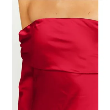 HYPERFIRE Elegant Off The Shoulder Satin Dress