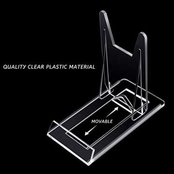 Zonon Acrylic Plate Stands Plastic Display Holders Picture Plate Holders Clear Mini Easels Stands to Display Pictures for Home Office Supplies Festival Party Decoration(10 Pieces)