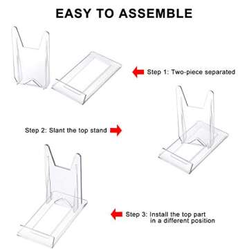 Zonon Acrylic Plate Stands Plastic Display Holders Picture Plate Holders Clear Mini Easels Stands to Display Pictures for Home Office Supplies Festival Party Decoration(10 Pieces)