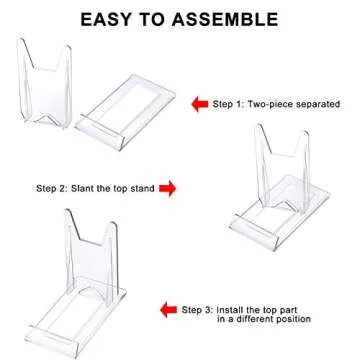 Zonon Acrylic Plate Stands Plastic Display Holders Picture Plate Holders Clear Mini Easels Stands to Display Pictures for Home Office Supplies Festival Party Decoration(10 Pieces)