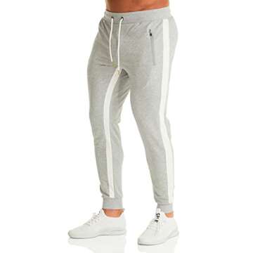 Ouber Men's Slim Fit Jogger Pants - Comfortable Workout Sweatpants with Zipper Pockets