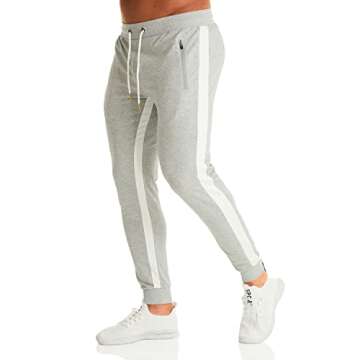 Ouber Slim Fit Jogger Pants for Men - Grey Workout Gear
