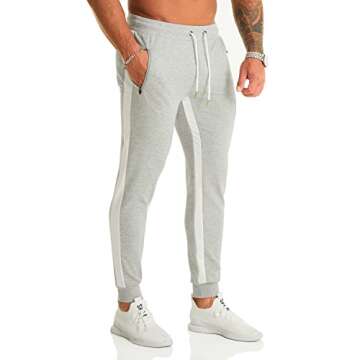 Ouber Slim Fit Jogger Pants for Men - Grey Workout Gear