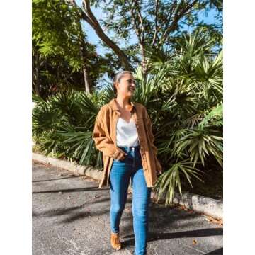 LookbookStore Light Jackets for Women Cruise Wear for Women 2024 Teacher Outfits for Women Jackets for Women Fashion Shirt Jacket Women Shackets for Fall Fashion Women Brown Jacket Size Medium