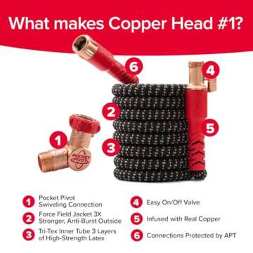 Pocket Hose Copper Head 100FT Expandable Garden Hose