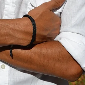 Unisex Adjustable Black String Bracelet by Rumi Sumaq