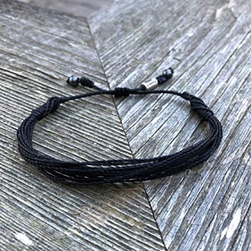 Unisex Adjustable Black String Bracelet by Rumi Sumaq