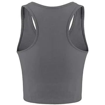 Stylish 6-Pack Crop Tank Tops for Women and Girls