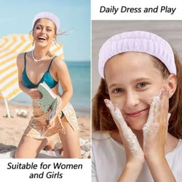 VELSCRUN Spa Headband & Wristband Set for Makeup & Skincare