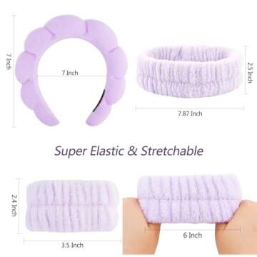 VELSCRUN Spa Headband & Wristband Set for Makeup & Skincare