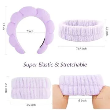 VELSCRUN Spa Headband & Wristband Set for Makeup & Skincare