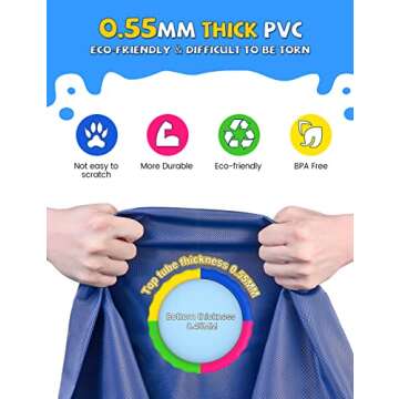 VISTOP Non-Slip Splash Pad for Kids and Dog, Thicken Sprinkler Pool Summer Outdoor Water Toys - Fun ...