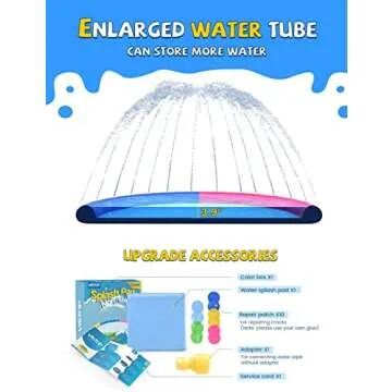 VISTOP Non-Slip Splash Pad for Kids and Dog, Thicken Sprinkler Pool Summer Outdoor Water Toys - Fun Backyard Fountain Play Mat for Baby Girls Boys Children or Pet Dog (67 inch, Red&Yellow&Green&Blue)