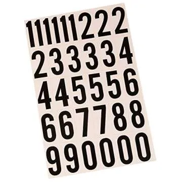 Hy-Ko Products MM-7N Self Adhesive Vinyl Numbers 2" High, Black & White, 39 Pieces