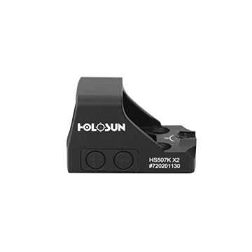 HOLOSUN HS507K X2 Multi-Reticle Red 2 MOA Dot & 32 MOA Circle Open Reflex Pistol Sight - Durable Sha...