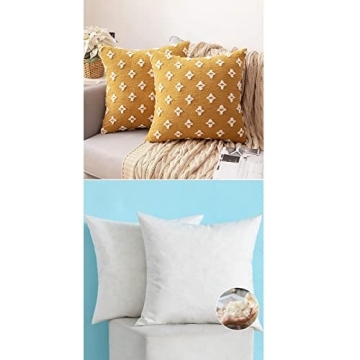 MIULEE Set of 2 Decorative Throw Pillow Covers Blend Set of 2 Decorative Throw Pillow Inserts, Down ...