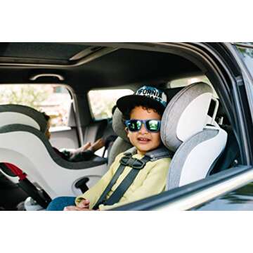 Clek Foonf Convertible Car Seat with Rigid LATCH system, Crumple Zone safety system, Adjustable Headrest, Reclining Design and Anti-Rebound Bar (Cloud)