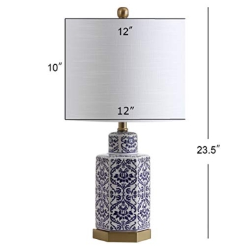 JONATHAN Y Ginger Jar LED Table Lamp - Blue/White Style