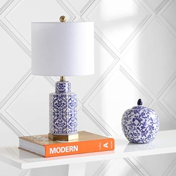 JONATHAN Y Ginger Jar LED Table Lamp - Blue/White Style