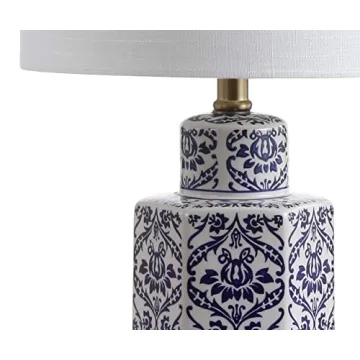JONATHAN Y Ginger Jar LED Table Lamp - Blue/White Style