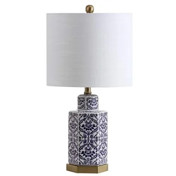 JONATHAN Y Ginger Jar LED Table Lamp - Blue/White Style