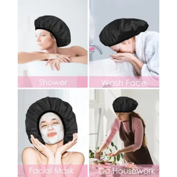 Aquior Triple Layer Waterproof Shower Cap for Long Hair