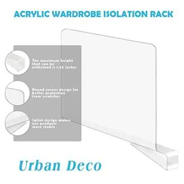 Urban Deco 8PCS Shelf Dividers for Closet Organization