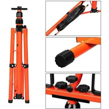 LEDMO 21000 Lumen LED Work Light 6000K 2 Adjustable Head 100W Work Flooodfights with 76.8in Adjustable Metal telescoping Tripod Stand IP65 Waterproof with Us Plug for Camping,Building Site 2 Pack