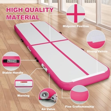 FBSPORT 20ft Inflatable Air Gymnastics Mat with Pump