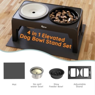 OZW 4-in-1 Elevated Dog Bowls for Healthy Eating