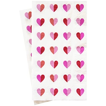 Heart Pattern Dinner Napkins for Celebrations