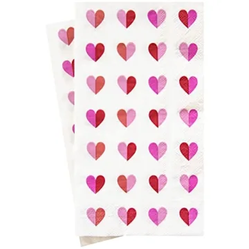 Heart Pattern Dinner Napkins for Celebrations